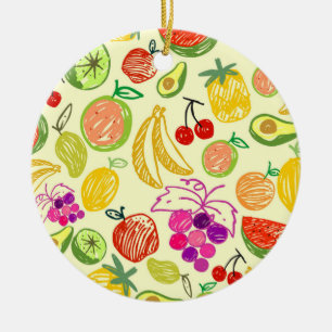 Fruchtmuster Keramik Ornament