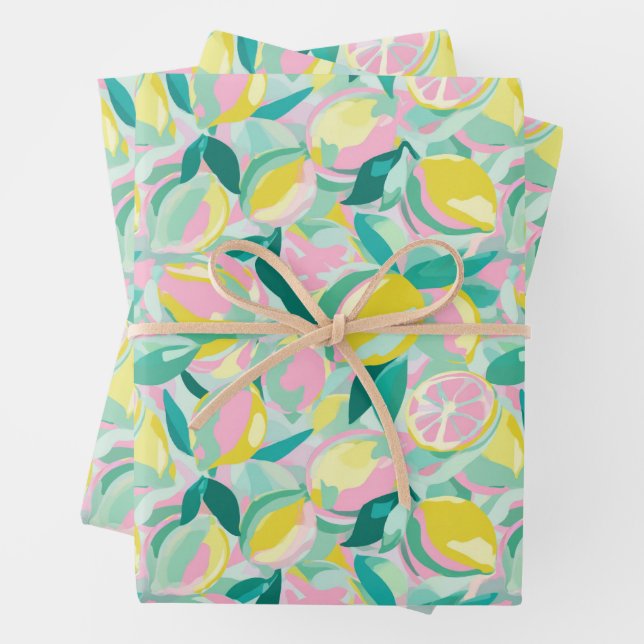 Fruchtmuster  |  Kühles Teal Geschenkpapier Set (Beispiel)