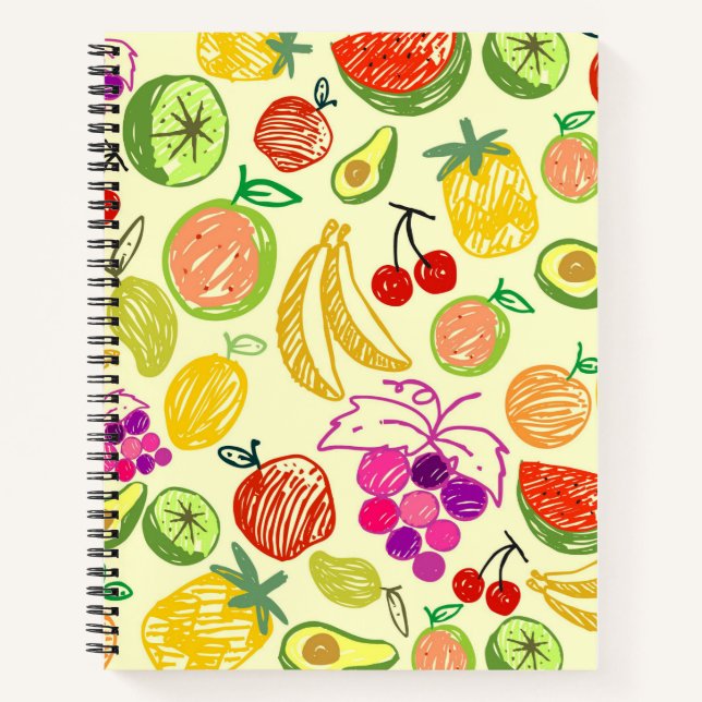 Fruchtmuster Notizbuch (Vorderseite)