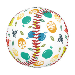 Fruchtmuster, Pflaume, Orange, Zitrone, Birne, Apf Baseball