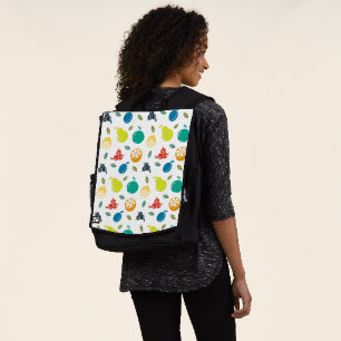Fruchtmuster, Pflaume, Orange, Zitrone, Birne, Apf Rucksack
