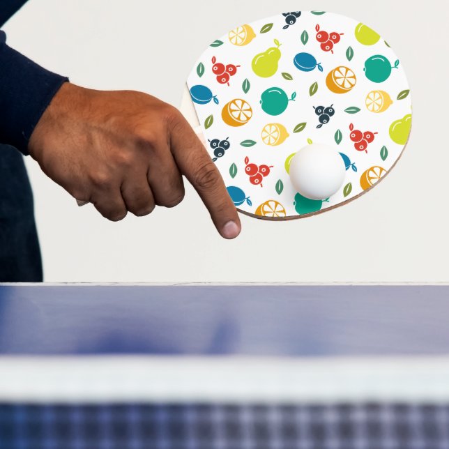 Fruchtmuster, Pflaume, Orange, Zitrone, Birne, Apf Tischtennis Schläger (InSitu)