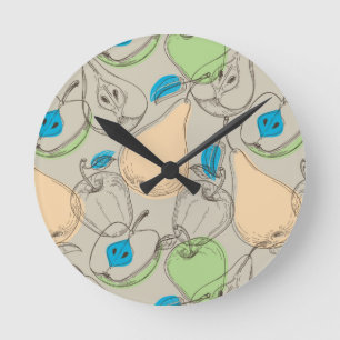 Fruchtmuster Runde Wanduhr