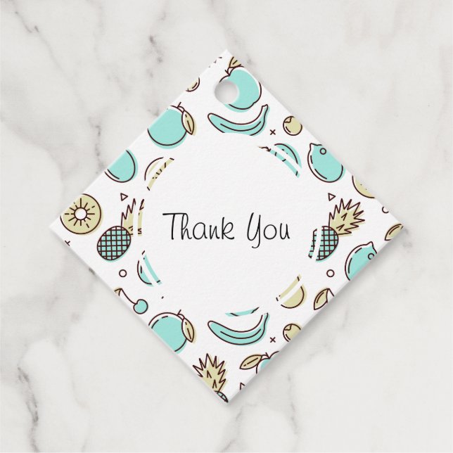 Fruchtmuster Summerline Zeichn Vielen Dank Geschenkanhänger (Vorderseite)