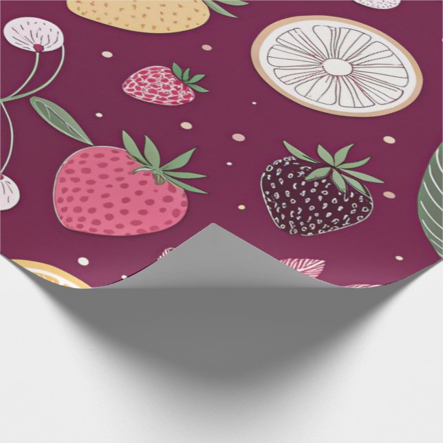 Fruchtmuster-Wrap-Papier – 76cm x 18,3m Rolle von Geschenkpapier (Ecke)