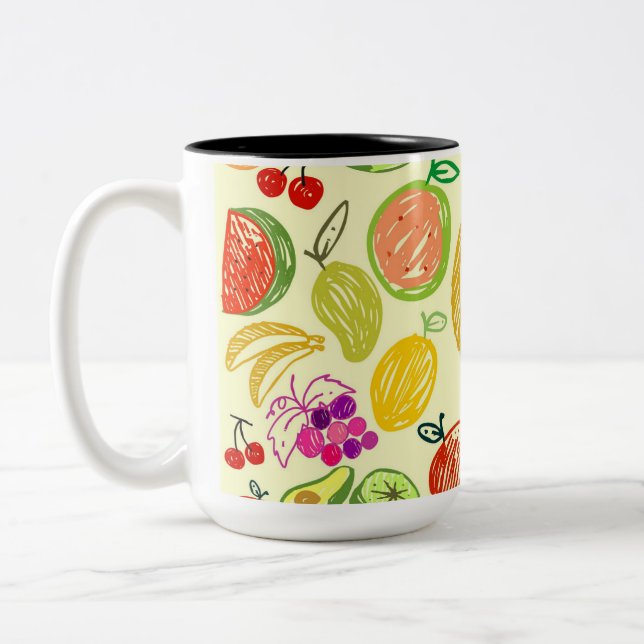Fruchtmuster Zweifarbige Tasse (Links)