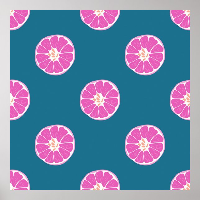Fruchtnahtlos mit Orange. abstrakt,art,b Poster (Vorne)