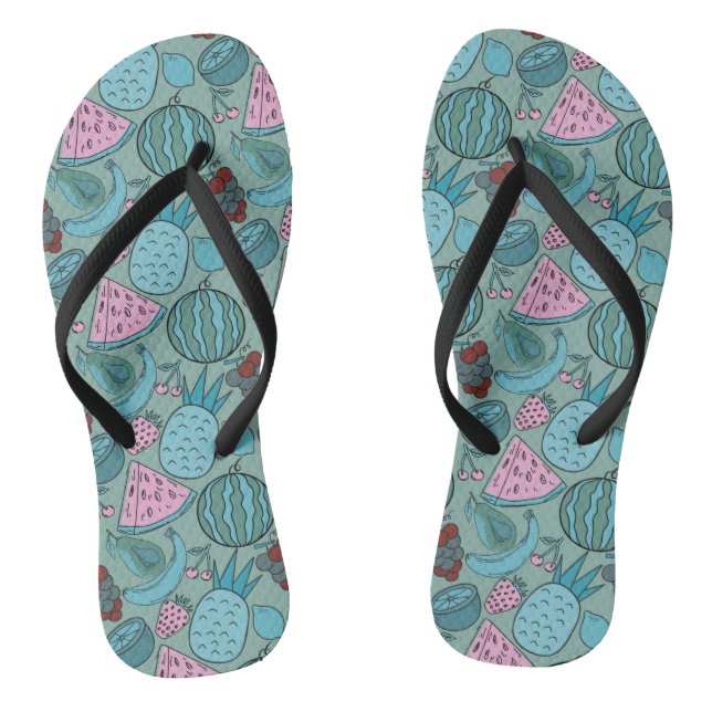 Fruchtnahtloses Muster | Muster der Fruchtoberfläc Flip Flops (Fußbett)