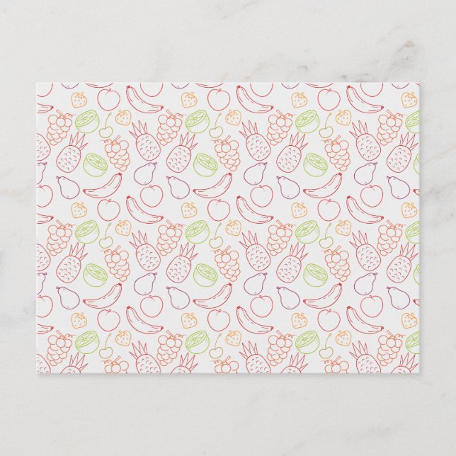 Fruchtnahtloses Muster | Muster der Fruchtoberfläc Postkarte (Vorderseite)