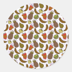 Fruchtnahtloses Muster   Muster der Fruchtoberfläc Runder Aufkleber