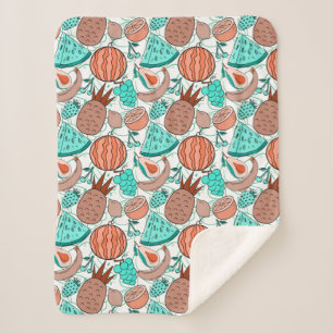 Fruchtnahtloses Muster Muster der Fruchtoberfläc Sherpadecke