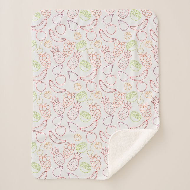 Fruchtnahtloses Muster | Muster der Fruchtoberfläc Sherpadecke (Vorderseite)