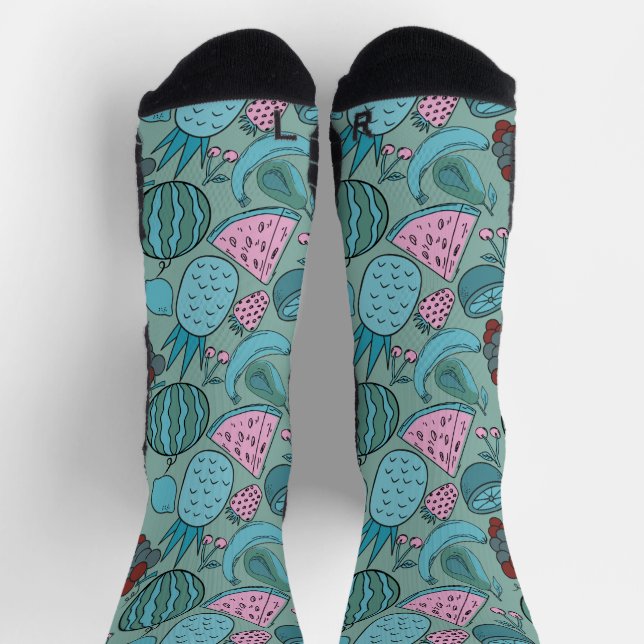 Fruchtnahtloses Muster | Muster der Fruchtoberfläc Socken (Oben)