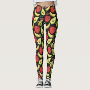 Fruchtnahtloses Muster   Tropenfrüchte mit farbenf Leggings