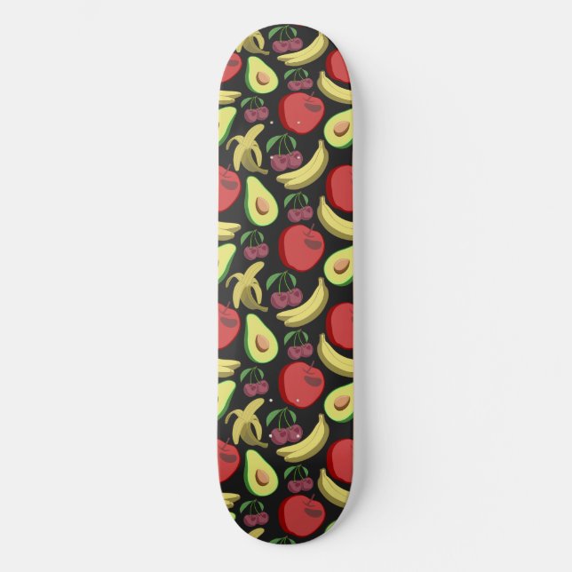 Fruchtnahtloses Muster | Tropenfrüchte mit farbenf Skateboard (Vorderseite)