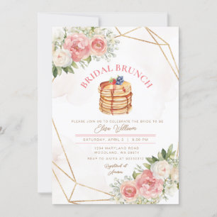 Fruchtpancake Pink Florals Brautparty Brunch Einladung