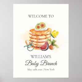Fruchtpancake Schnuller Brunch Babydusche Willkomm Poster