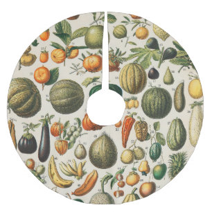 Fruchtpflanzliche wissenschaftliche Illustration Polyester Weihnachtsbaumdecke