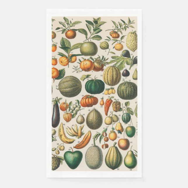 Fruchtpflanzliche wissenschaftliche Illustration Serviette (Vorderseite)