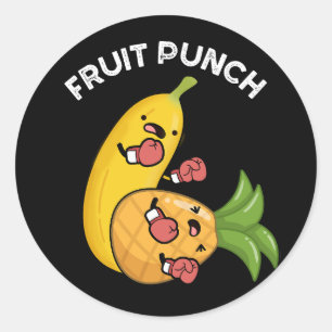 Fruchtpunch Funny Drink Pun Dark BG Runder Aufkleber