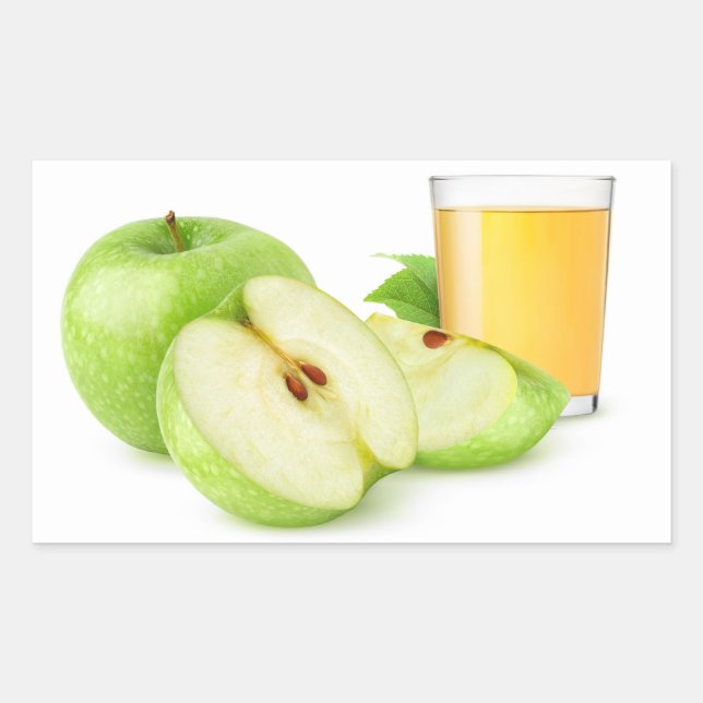 Fruchtsaft aus grünen Äpfeln Rechteckiger Aufkleber (Vorderseite)