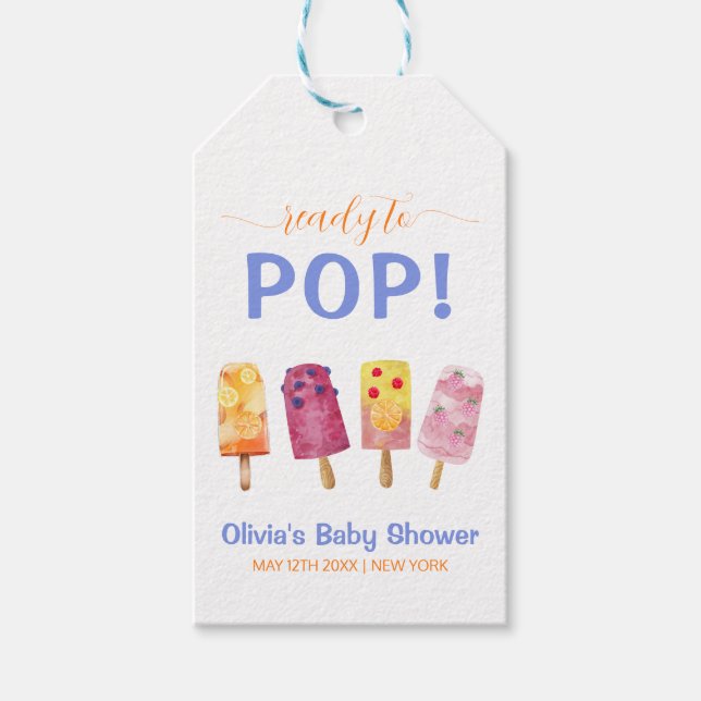 Fruchtsäfte Creme Popcicle Baby Dusche Geschenkanhänger (Vorderseite)