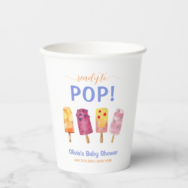 Fruchtsäfte Creme Popcicle Baby Dusche Pappbecher (Vorderseite)