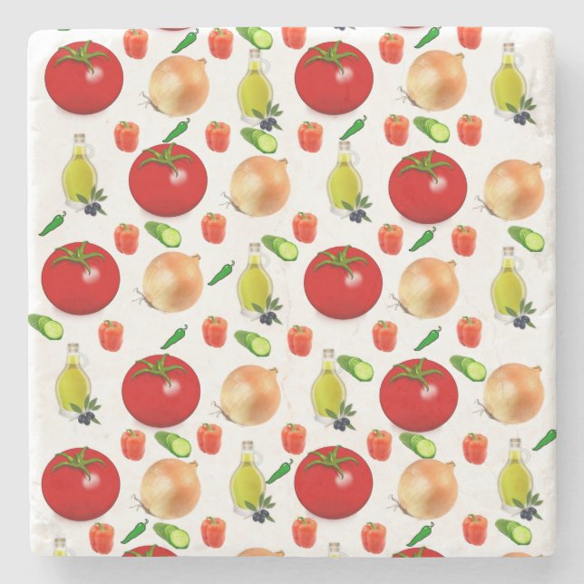 Fruchtsalat Marble Stone Untersetzer (Vorderseite)