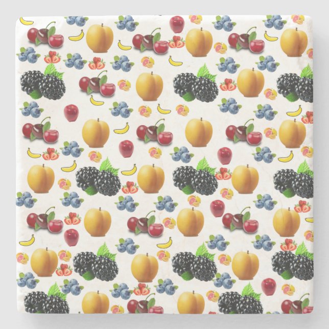 Fruchtsalat Marble Stone Untersetzer (Vorderseite)
