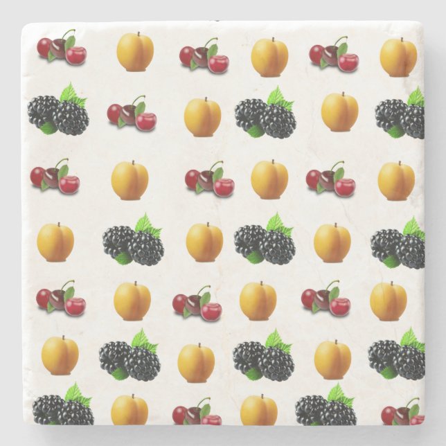 Fruchtsalat Marble Stone Untersetzer (Vorderseite)