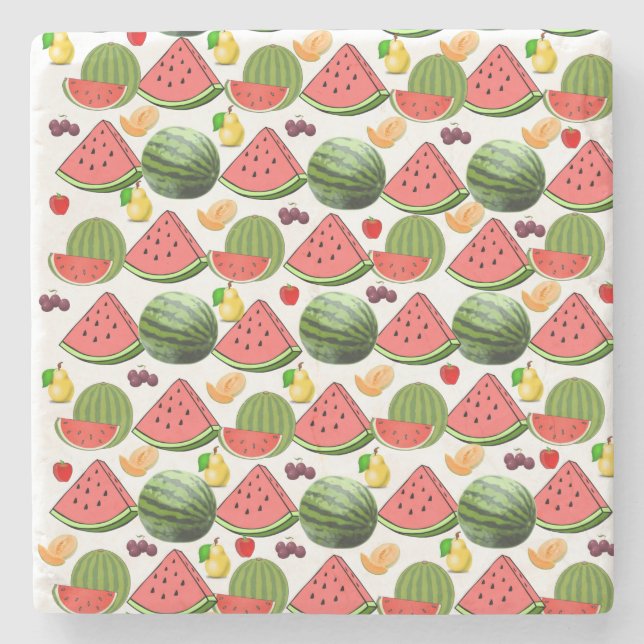 Fruchtsalat Marble Stone Untersetzer (Vorderseite)