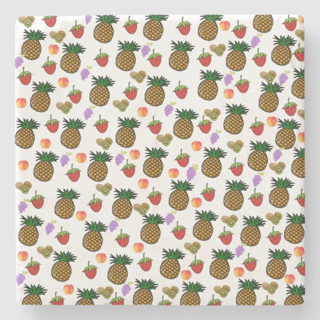 Fruchtsalat Marble Stone Untersetzer (Vorderseite)