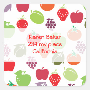 Fruchtsalat Quadratischer Aufkleber