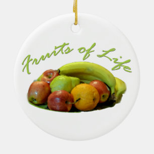 Fruchtschale, Orange, Apfel, Birne, Keramikornament