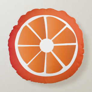Fruchtscheibe Orange Rundes Kissen