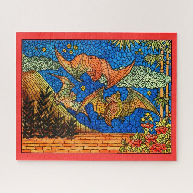 Fruchtschlaufe Vintag verklebte Glasmosaike Puzzle (Horizontal)