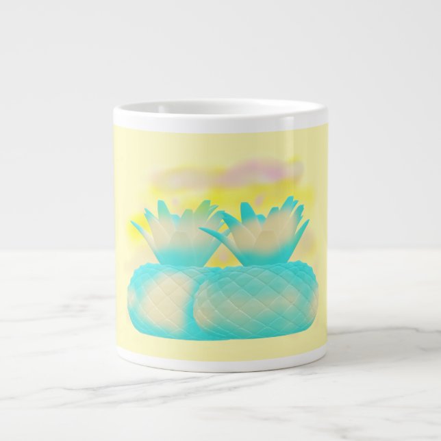 Fruchtschleifen Kunst magische Ananas Jumbo-Tasse (Vorderseite)