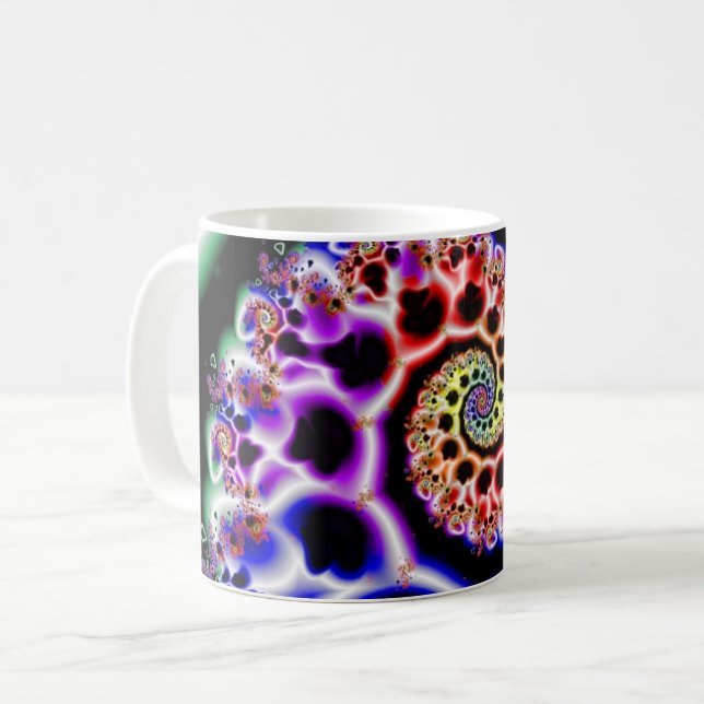Fruchtschleifen | Rainbow Fraktal Art Wrap Tasse (Vorderseite Links)