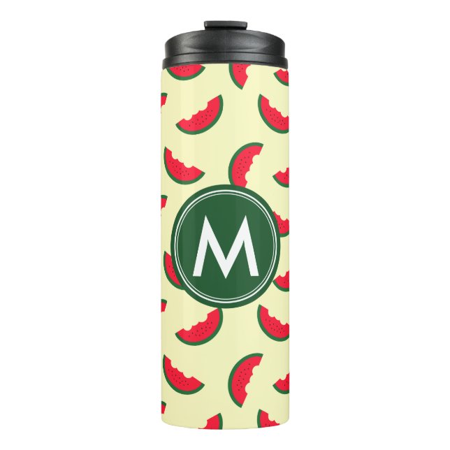 Fruchtsommer Red Watermelon Monogram Thermosbecher (Vorderseite)