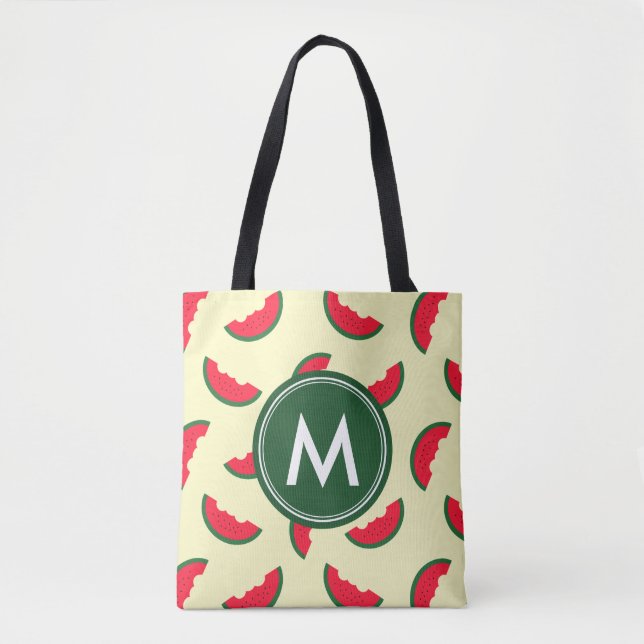 Fruchtsommer Red Watermelon Muster Monogram (Vorderseite)