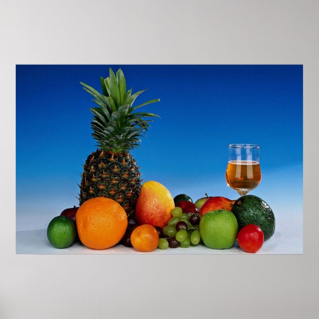 Fruchtsorten und Saft Poster (Vorne)