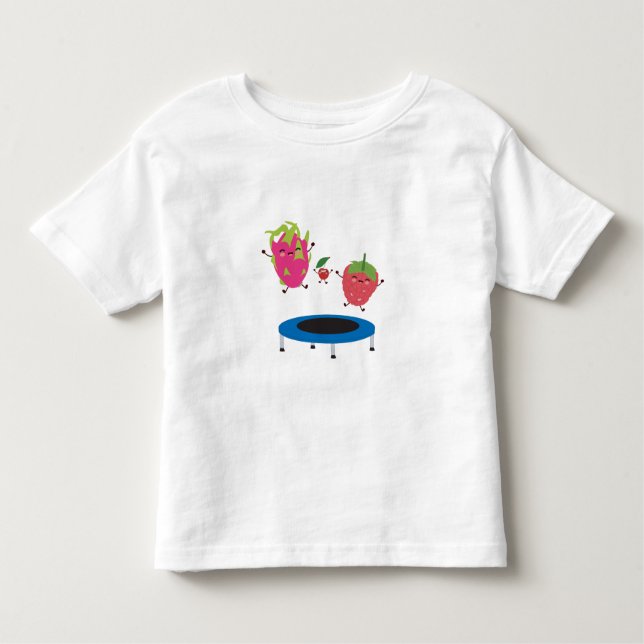 Fruchtspringen auf Trampolin Kleinkind T-shirt (Vorderseite)