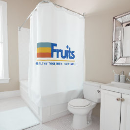Fruchttypografie Duschvorhang