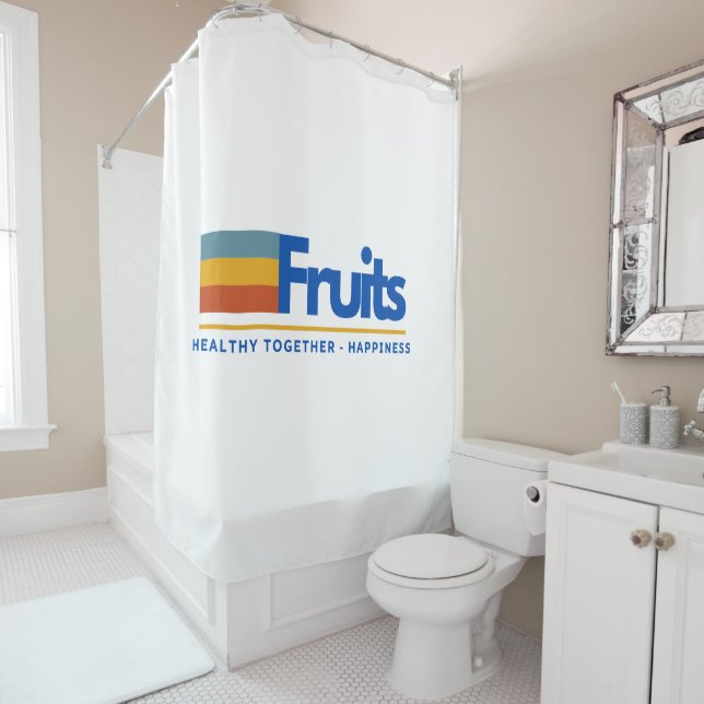 Fruchttypografie Duschvorhang (Beispiel)