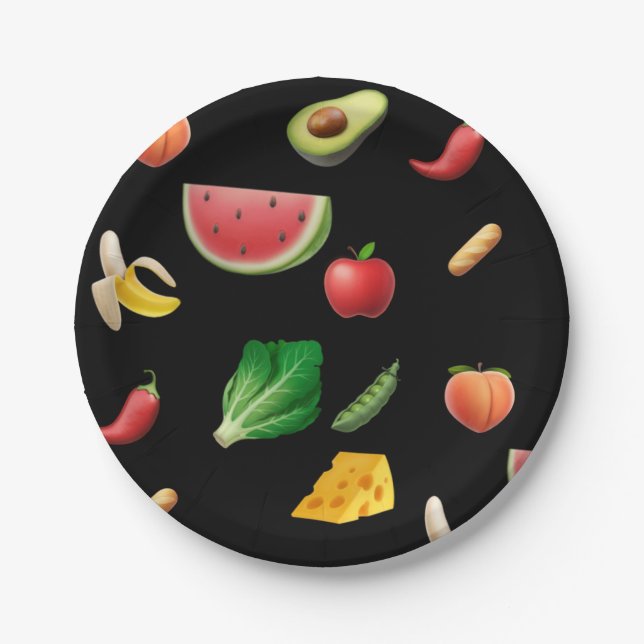 Fruchtveggie-Papierplatte Pappteller (Vorderseite)