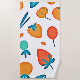 FruchtWhimsy: Verspieltes Muster Strandtuch
