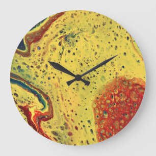 Früh am Morgen 2 Wilde Gelbe Abstrakte Uhr