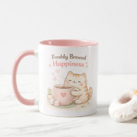 Früh gebrüht Kawaii süße Kitty Katze Kaffee Pink