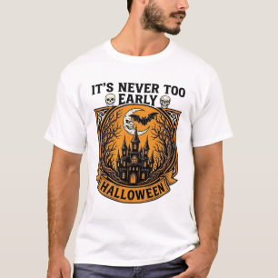 Früh genug Halloween Spukhaus Mond Fledermaus_1 T-Shirt
