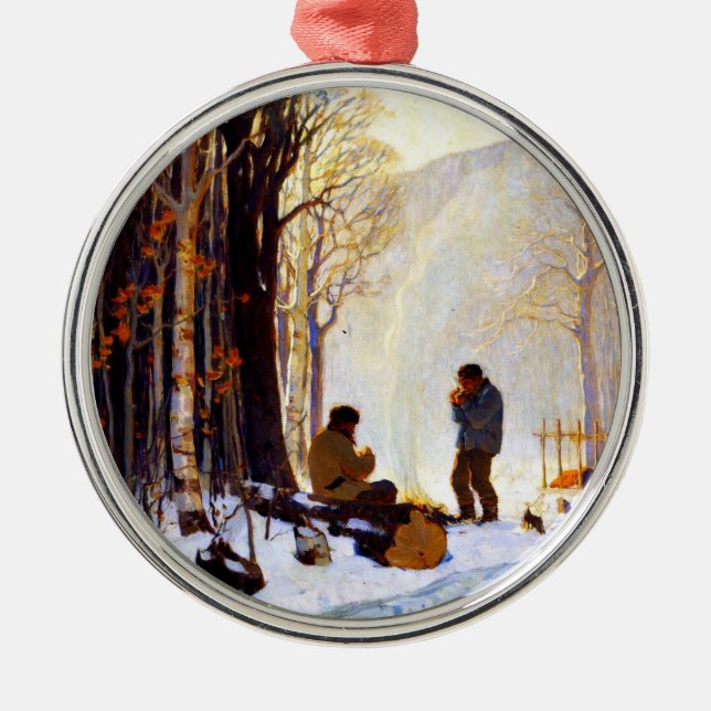 Früh Morgen im Wald Ornament Aus Metall (Vorne)